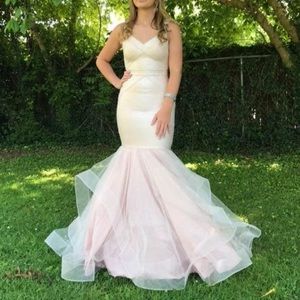 Blush Pink Prom Dress: David’s Bridal